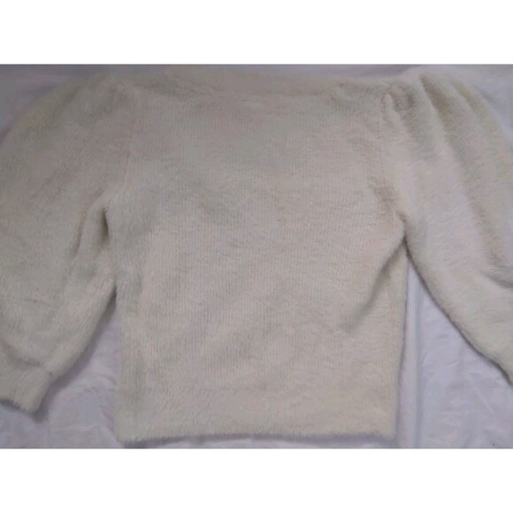 Free People Moonbeam Pullover Cropped Fuzzy Sweater Ivory Womens Size Small - Picture 8 of 8